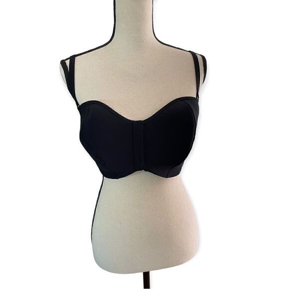 Black Fuller Bust Icon Black Bandeau Bikini Top - Picture 3 of 5